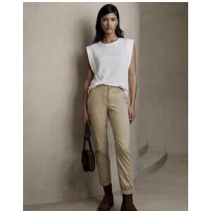 Banana Republic Khaki Casual Utility Pants with Elastic Ankles & Zippers 0